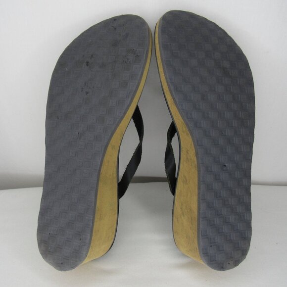 Nike Black Leather Wedge Flip Flop Sandal Women's 11 - Picture 7 of 7